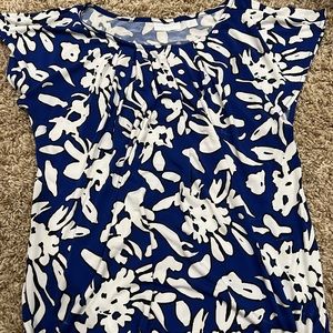 New York and company, blue, xs, short sleeve blouse